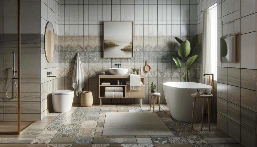 bathroom with stylish tiles